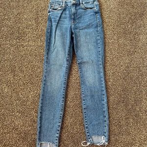 Good American size 6 Medium wash jeans - raw cutout hem